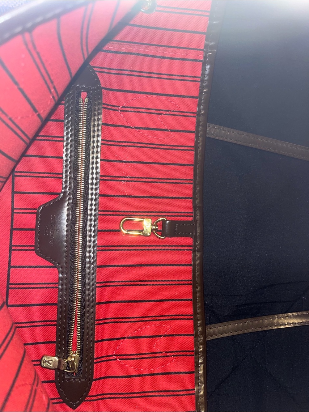 AUTHENTIC Louis Vuitton NEVERFULL MM Damier Ebene Tote Bag - Picture 7 of 10